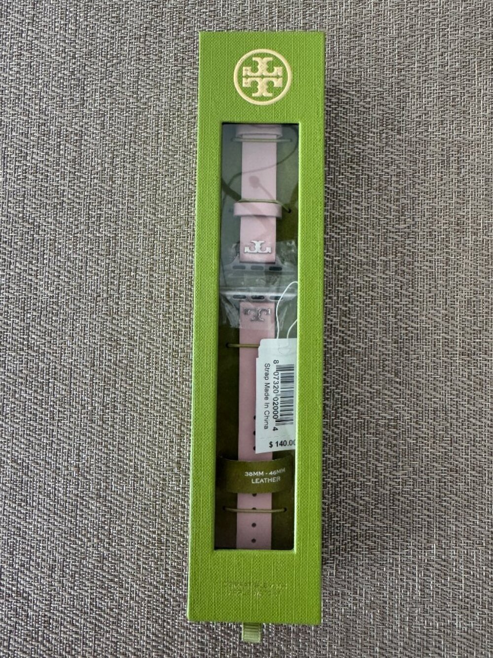 NEW Tory Burch The T Pink Blush Leather 14 mm Strap Band Apple Watch 11 42 mm - Picture 12 of 12